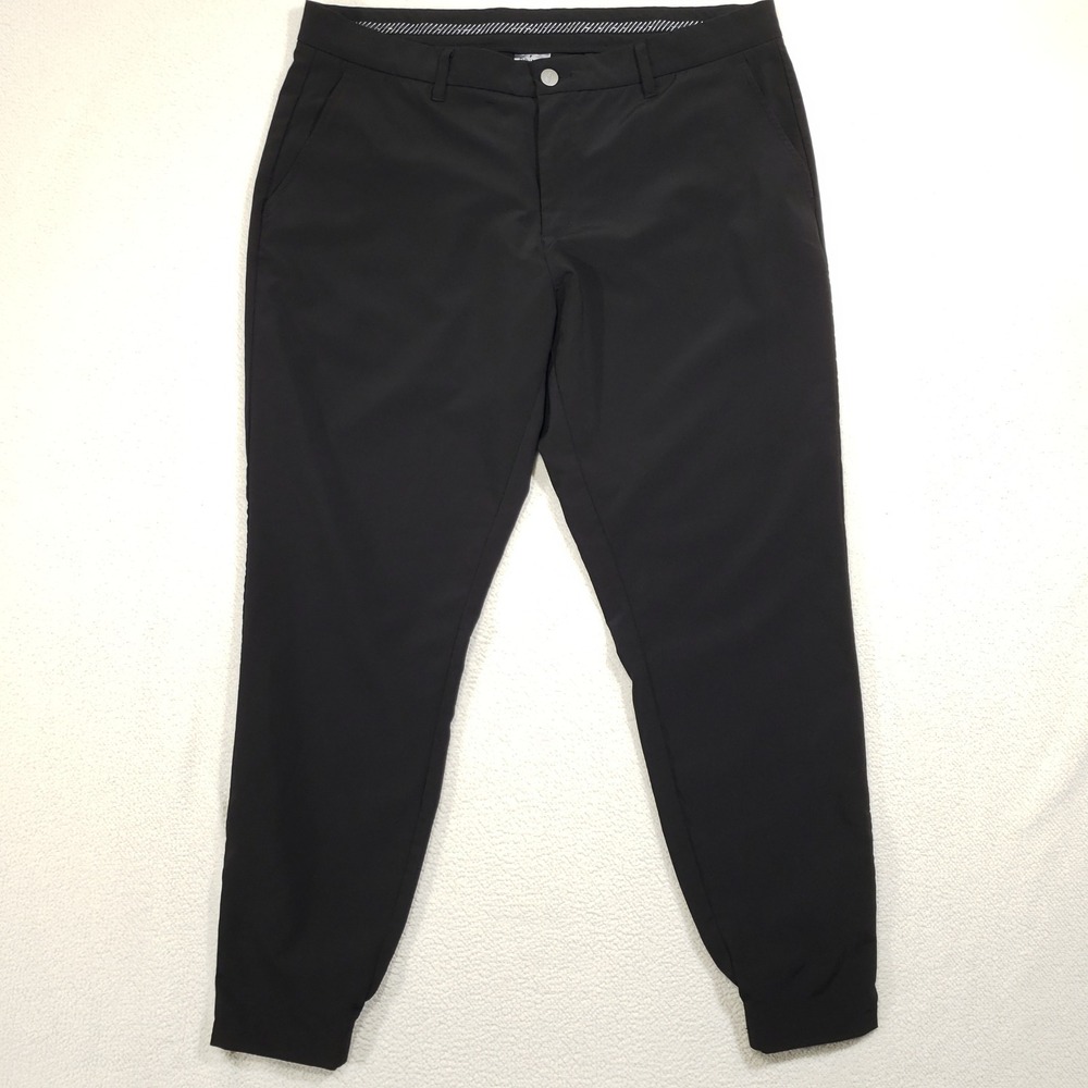 Primo Golf Joggers Men 38 Regular Black Tapered Ankle Zip Performance Pants